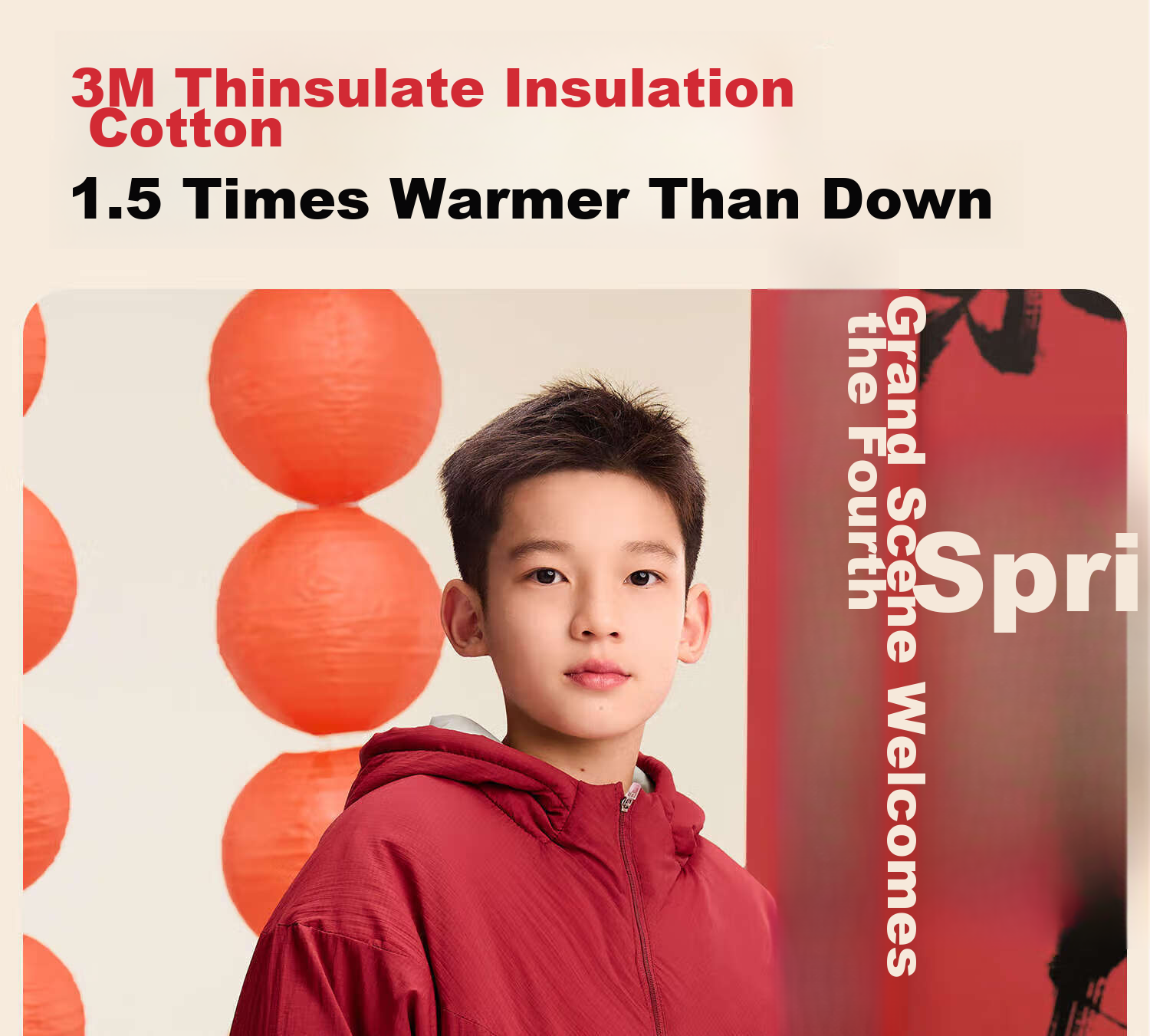 Zuo Xi Boys Red Cotton Jacket 2025 New Children's Snowy Cotton Padded Coat New Year Style Red 170 7
